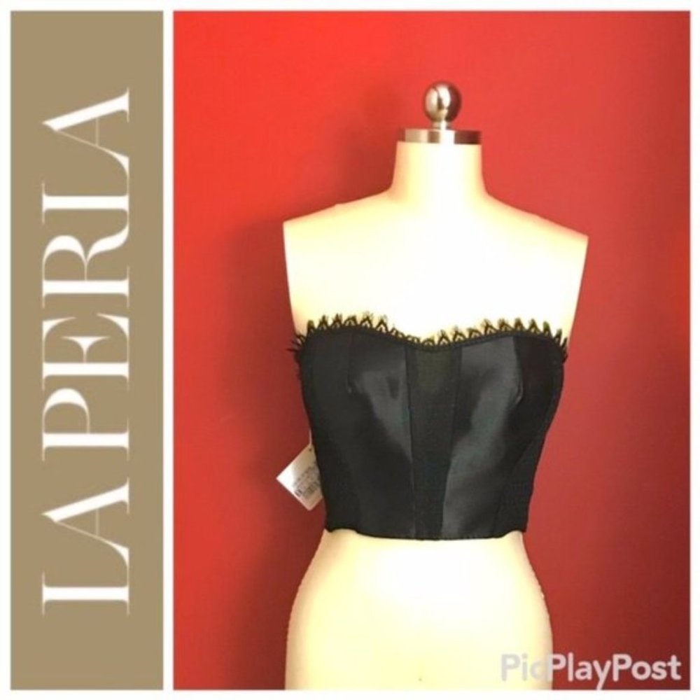 LA PERLA Black Woven Bustier Corset ** NWT **